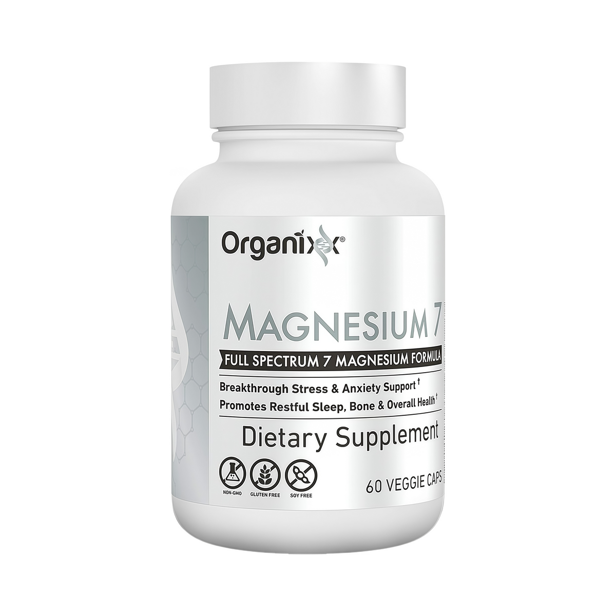 Organixx Magnesium 7 Complex, Sleep & Muscle Support, 60 Caps | 7-type magnesium with glycinate, Vitamin B6 & Manganese Citrate, supports sleep, muscle recovery & heart health